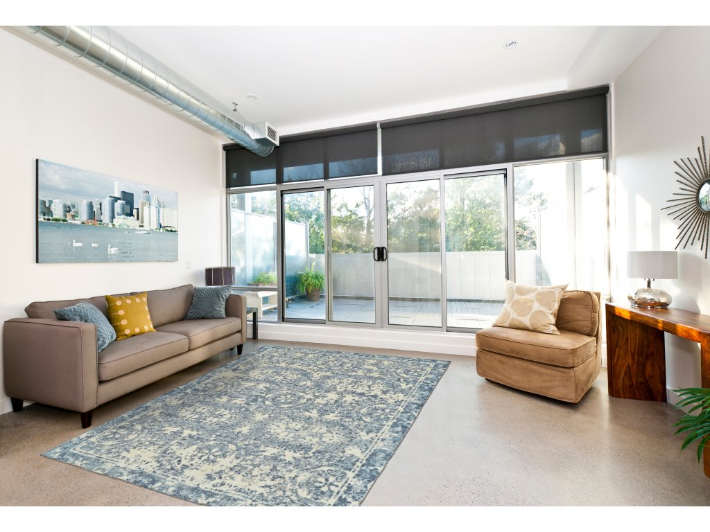 Dylan Modern Abstract, Blue/Ivory, 2' x 3' Accent Rug - image 1