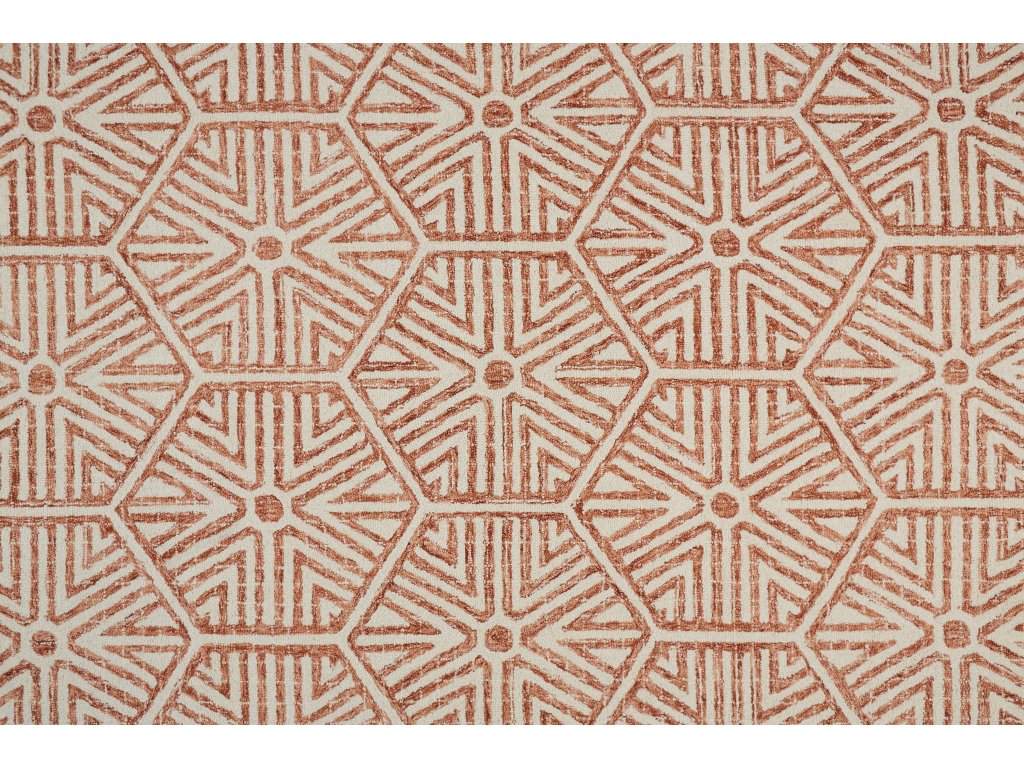Rhett Transitional Geometric, Orange/Ivory, 5' x 8' Area Rug - image 3