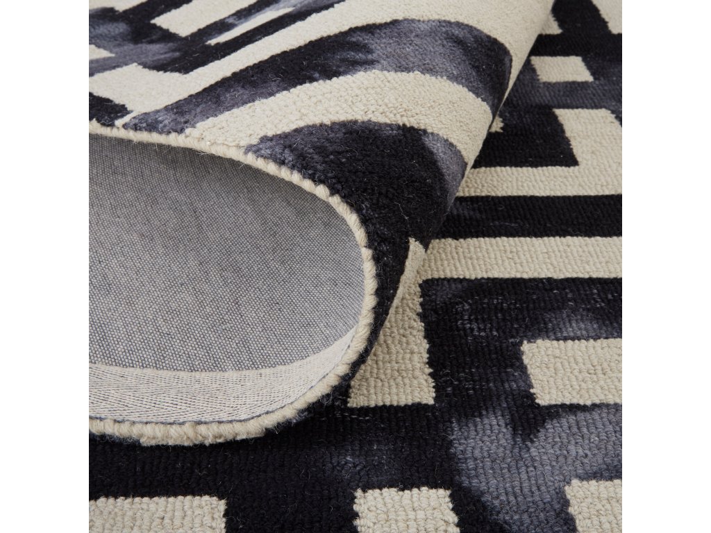 Lorrain Modern Geometric, Tan/Black, 3'-6" x 5'-6" Accent Rug - image 4