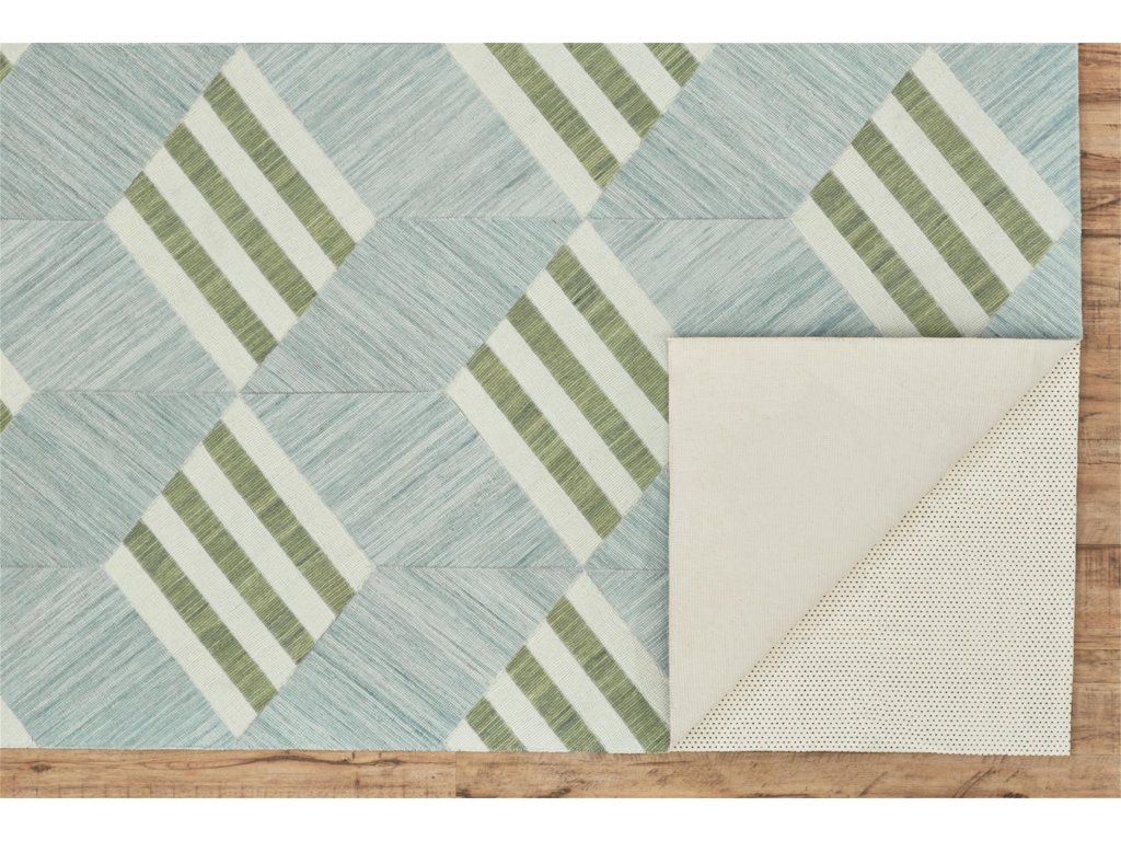 Bermuda II Transitional Geometric, Green/Blue/Ivory, 1'-8" x 2'-10" Accent Rug - image 2