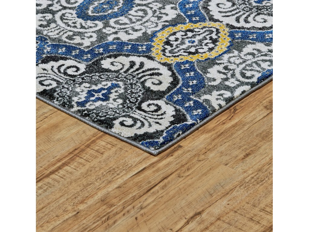 Brixton Modern Damask, Blue/Ivory/Gold, 10' x 13'-2" Area Rug - image 2