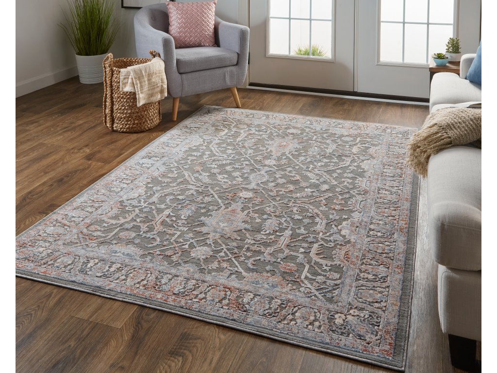 Thackery Transitional Oriental, Gray/Taupe/Pink, 1'-8" x 2'-8" Accent Rug - image 1