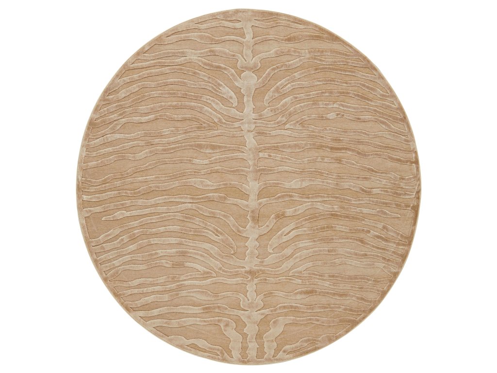 Saphir Transitional Animal Print, Tan/Ivory, 7'-6" x 7'-6" Round Rug - main image
