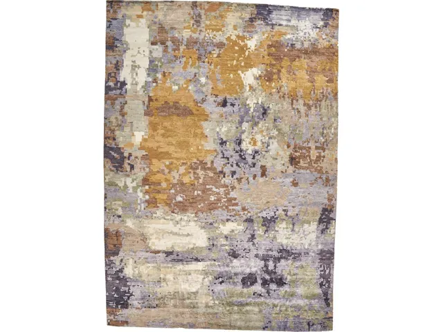 Adira Modern Watercolor, Silver/Green/Gold, 7'-9" x 9'-9" Area Rug