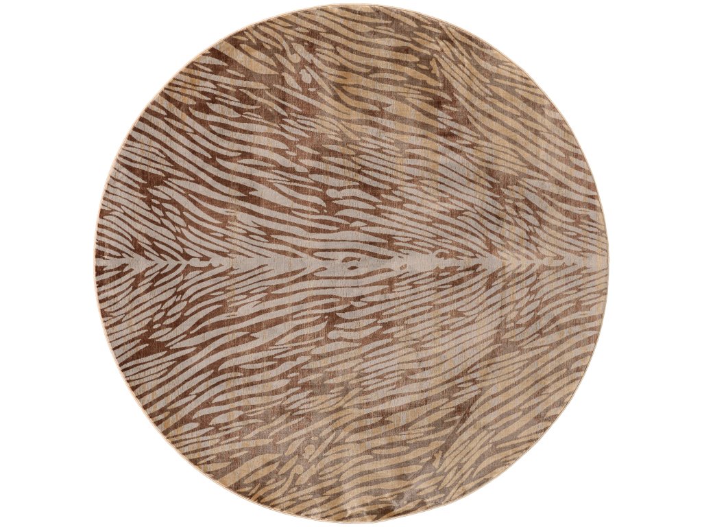 Cannes Transitional Animal Print, Brown/Tan, 8' x 8' Round Rug - main image