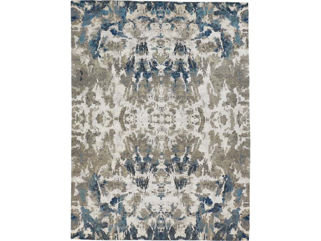 Adira Transitional Abstract, Silver/Blue/Gray, 2' x 3' Accent Rug - main image