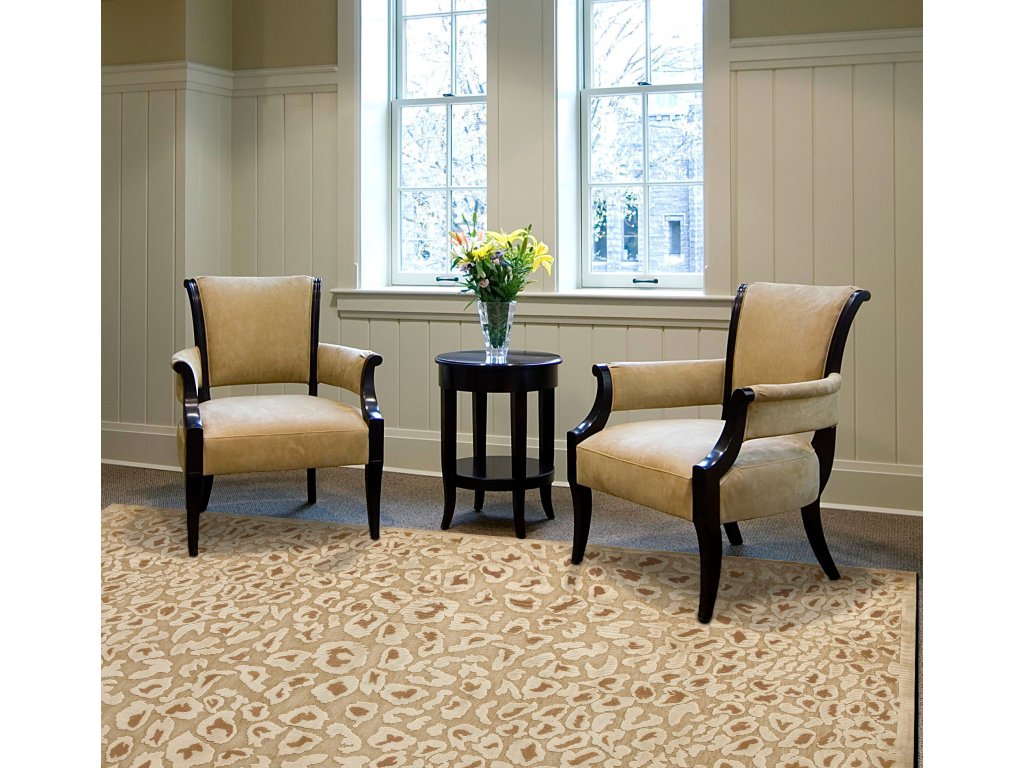 Saphir Transitional Abstract, Tan/Brown, 7'-6" x 7'-6" Round Rug - image 1