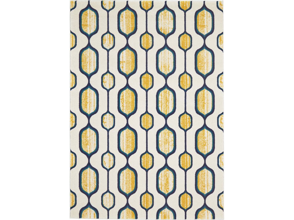 Brixton Modern Geometric, Ivory/Yellow/Blue, 10' x 13'-2" Area Rug - main image