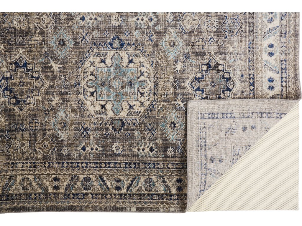 Bellini Transitional Medallion, Taupe/Gray/Blue, 7'-10" x 10'-10" Area Rug - image 3