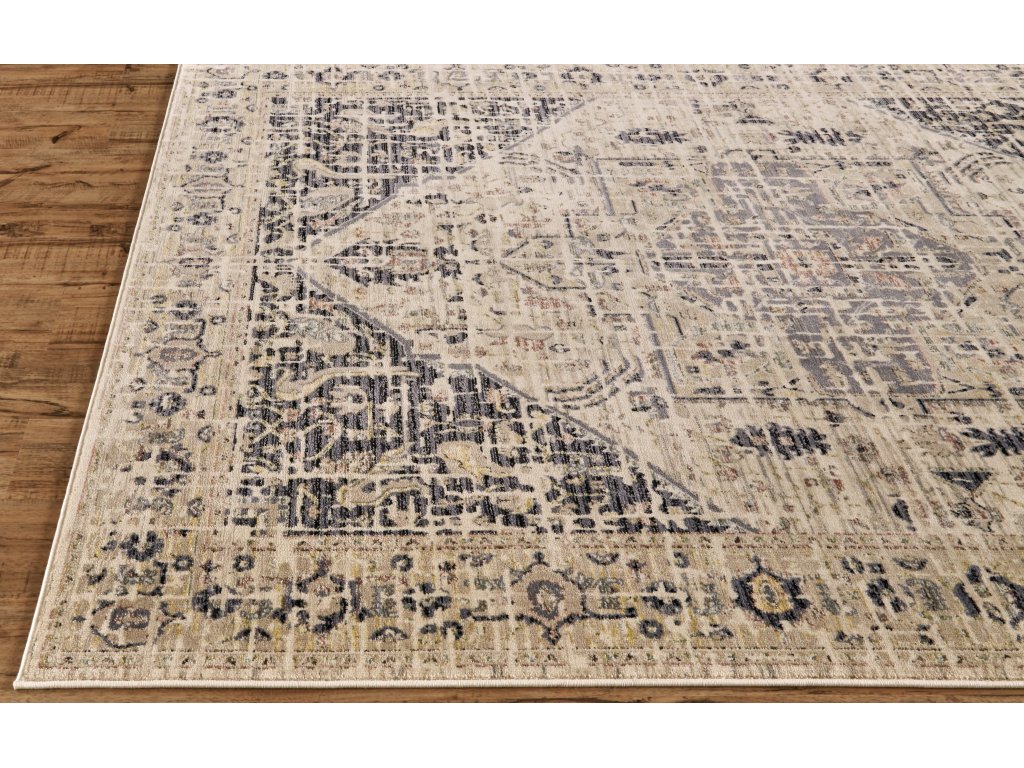 Grayson Transitional Medallion, Tan/Gray/Black, 1'-8" x 2'-8" Accent Rug - image 5
