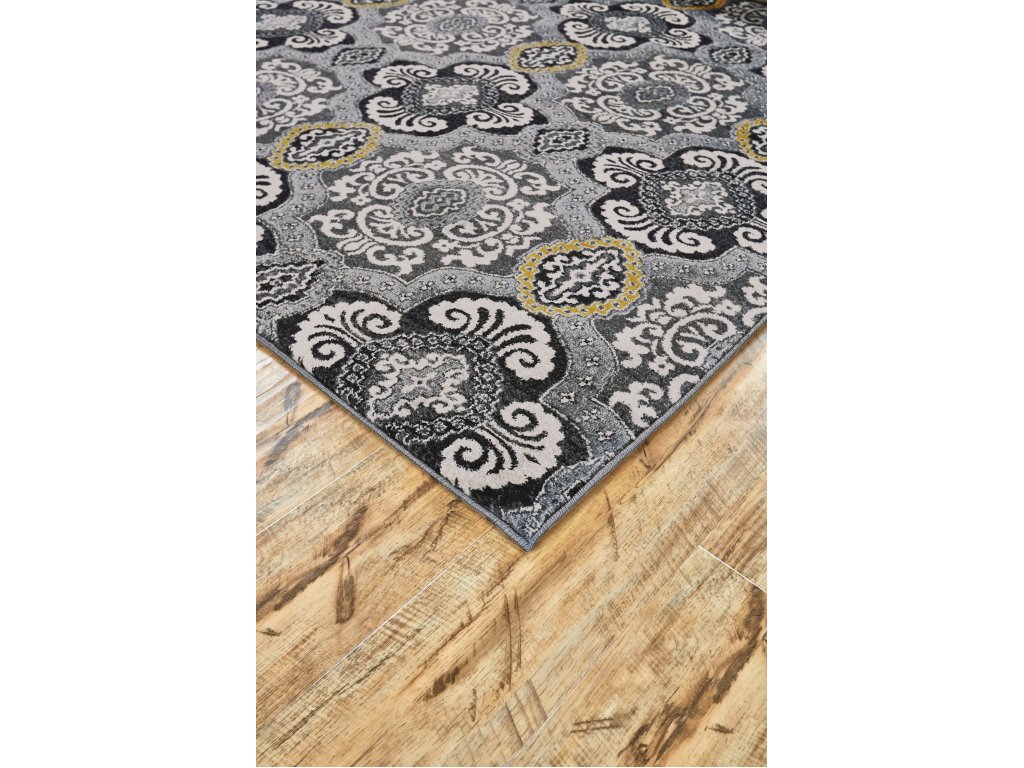 Bleecker Modern Damask, Ivory/Gray/Yellow, 10' x 13'-2" Area Rug - image 2