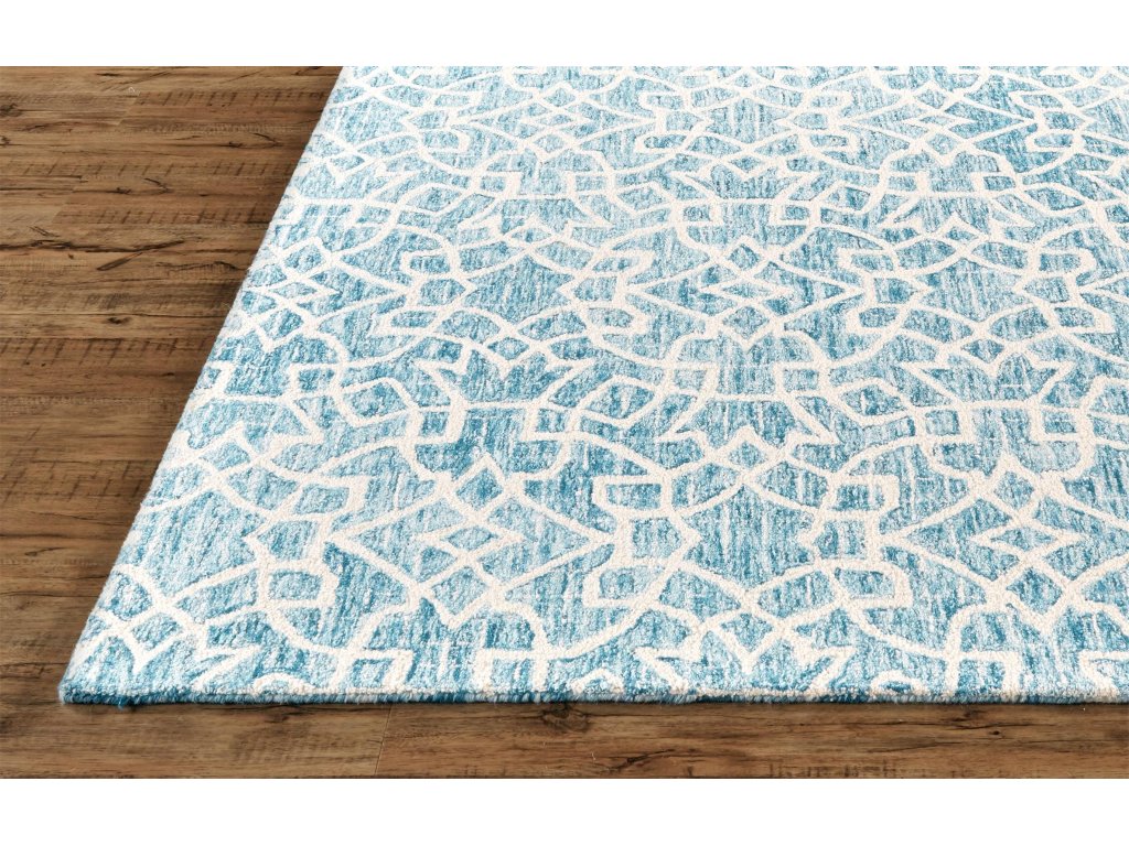 Rhett Transitional Geometric, Blue/Ivory, 5' x 8' Area Rug - image 5