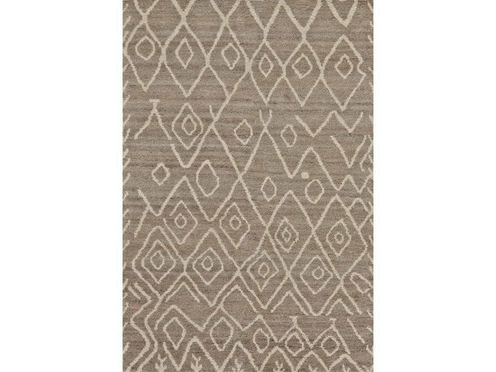 Barbary Modern Argyle, Brown/Ivory, 5'-6" x 8'-6" Area Rug - main image