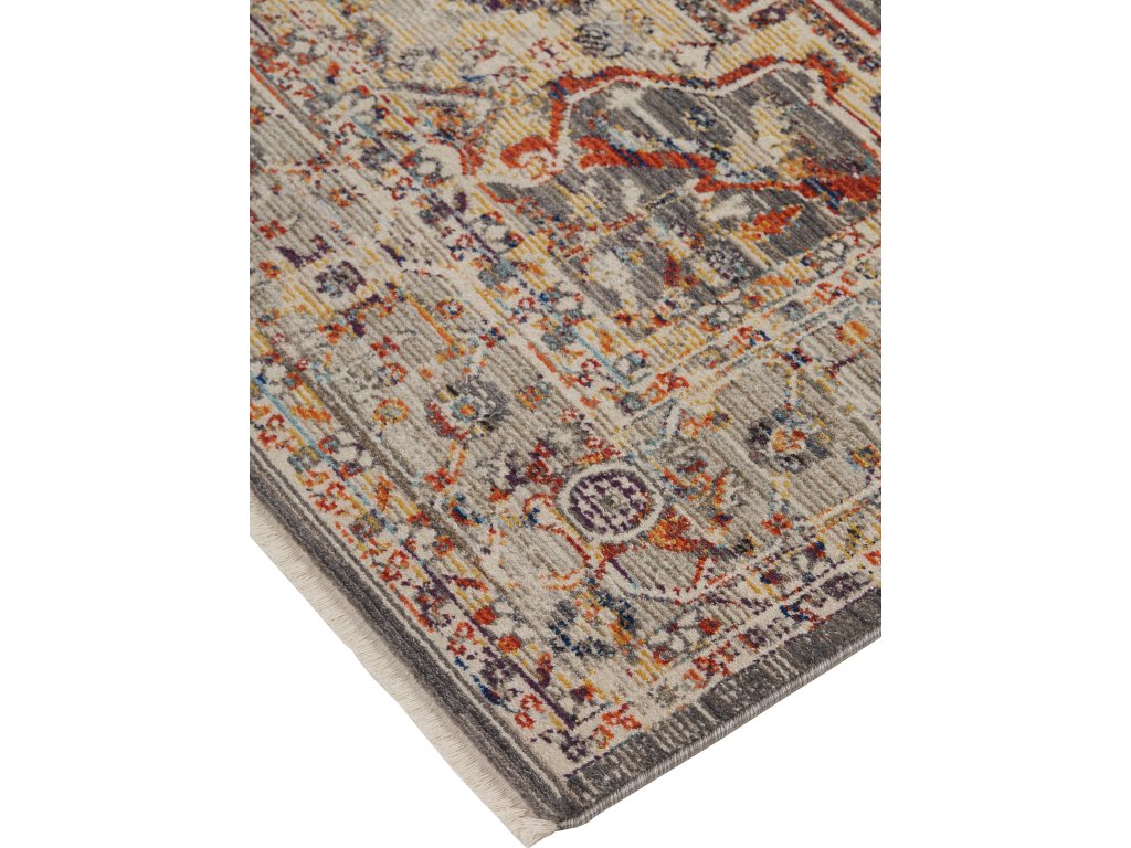 Wesley Transitional Medallion, Ivory/Gray/Red, 2' x 3' Accent Rug - image 4