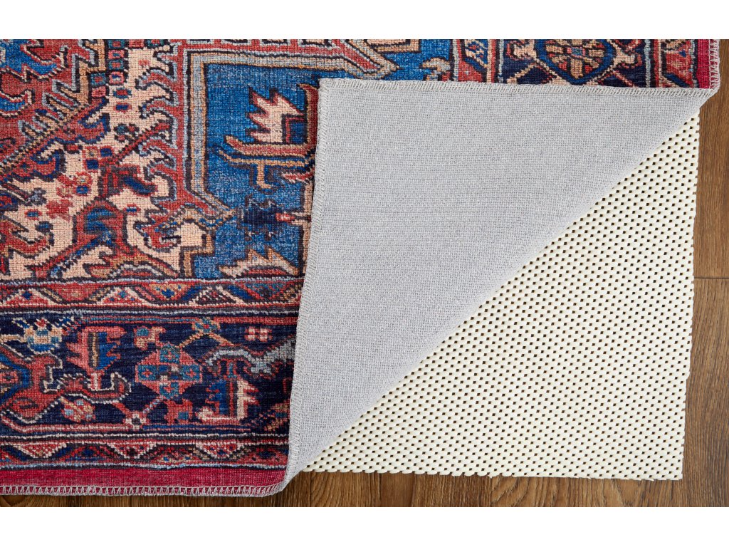 Rawlins Transitional Medallion, Red/Tan/Blue, 5'-3" x 7'-6" Area Rug - image 5