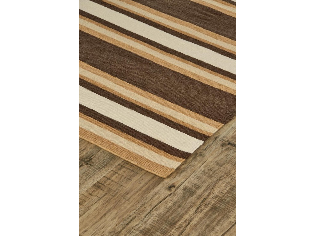 Coastal Layers Transitional Geometric, Brown/Gold/Tan, 9' x 12' Area Rug - image 1