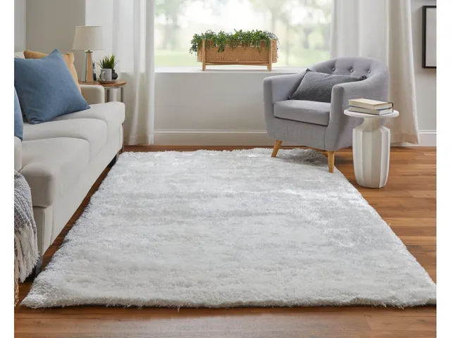 Blunham Modern Solid, White/Ivory, 1'-8" x 2'-10" Accent Rug - Alternative View