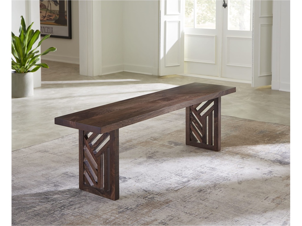 Fevano Solid Wood Dining Bench in Smoked Brown - main image