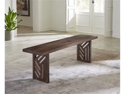 Fevano Solid Wood Dining Bench in Smoked Brown