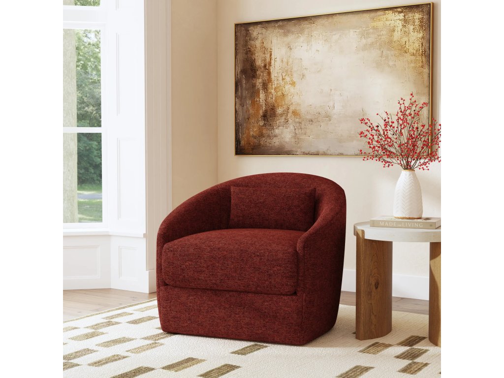 Shelly Fabric Swivel Chair - image 1