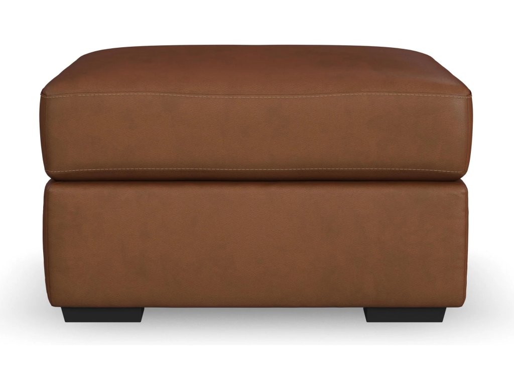 Henry Caramel Leather Ottoman - image 2