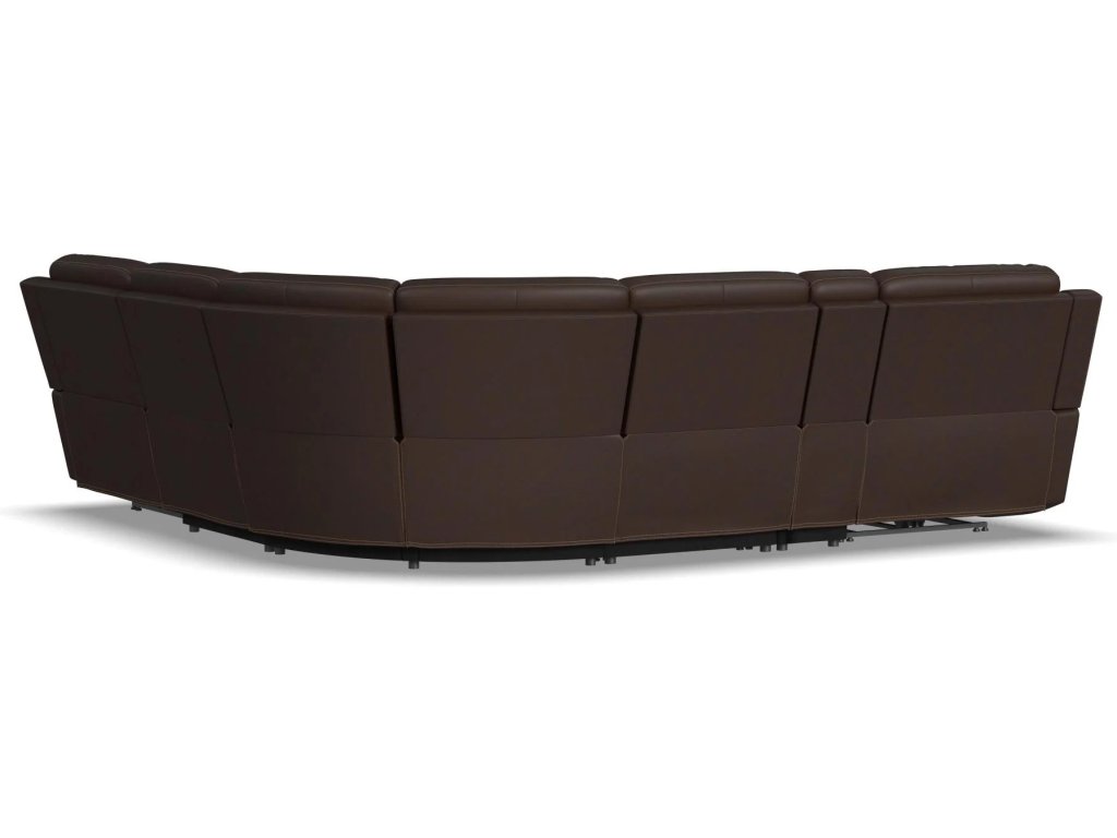 Henry Burnt Umber Leather Power Reclining Sectional with Power Headrest & Lumbar - image 14