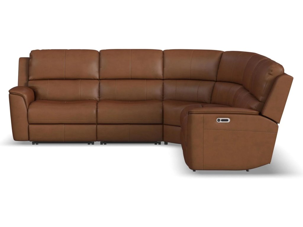 Henry Leather Power Reclining Sectional with Power Headrests & Lumbar - image 11