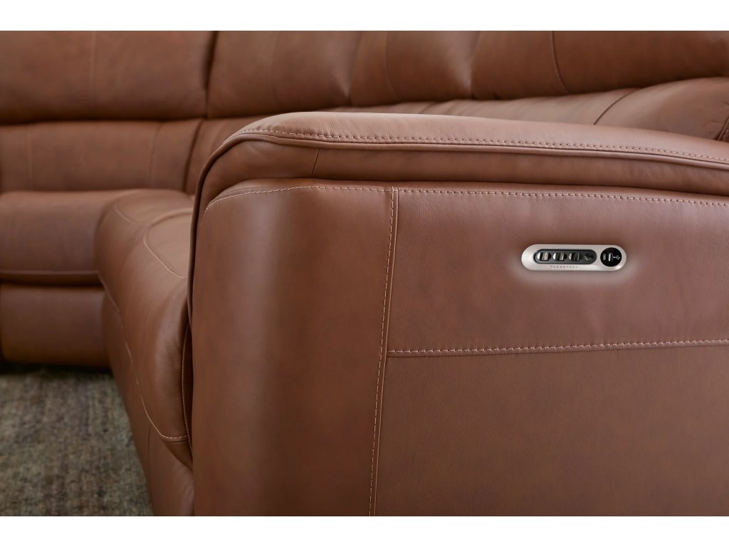 Henry Leather Power Reclining Sectional with Power Headrests & Lumbar - image 6