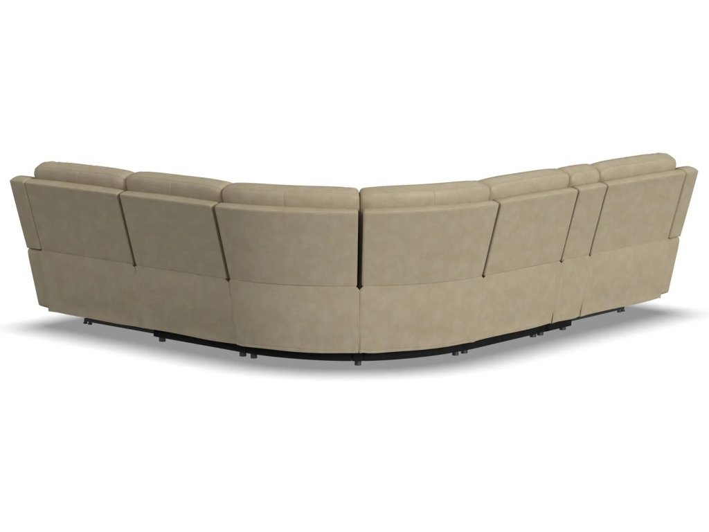 Henry Beige Leather Power Reclining Sectional with Power Headrest & Lumbar - image 13
