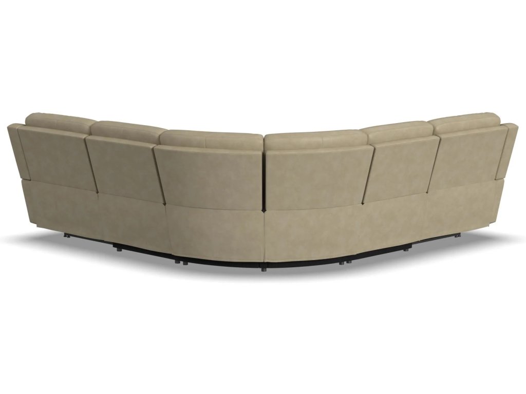 Henry Beige Leather Power Reclining Sectional with Power Headrest & Lumbar - image 14