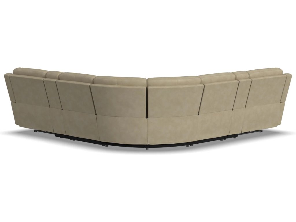 Henry Beige Leather Power Reclining Sectional with Power Headrest & Lumbar - image 15