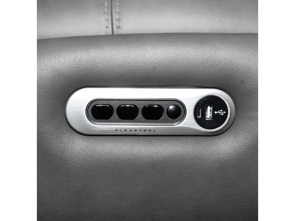 Linden Charcoal Leather Power Reclining Sectional with Power Headrest & Lumbar - image 6