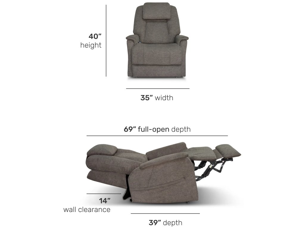 Zecliner Model 3+ Petite Fabric Power Lift Recliner with Power Headrest, Lumbar, Heat & Massage - image 4