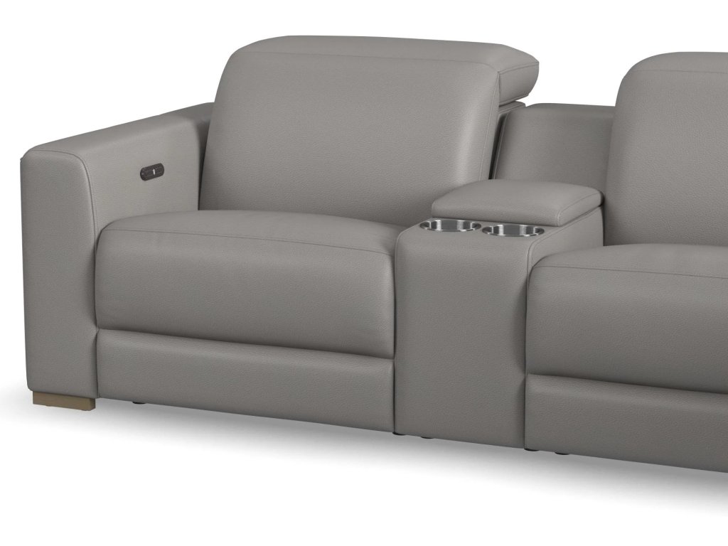 Aurora Ash Leather Power Reclining Sectional with Power Headrests - image 9