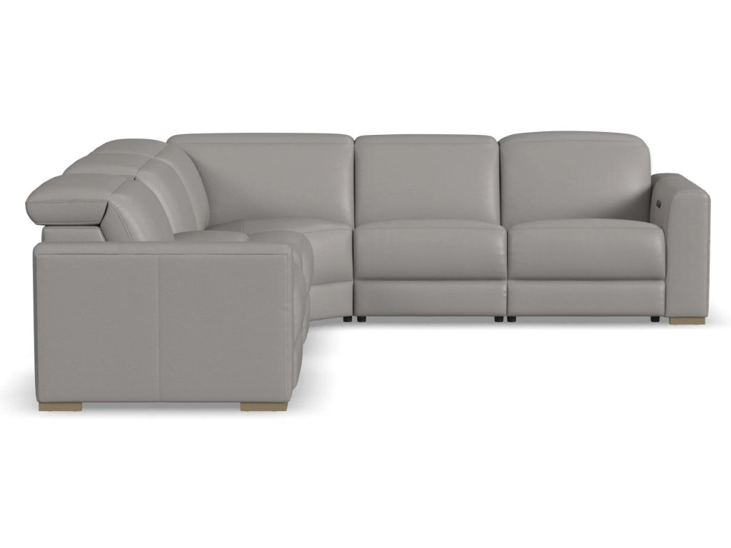 Aurora Ash Leather Power Reclining Sectional with Power Headrests - image 3