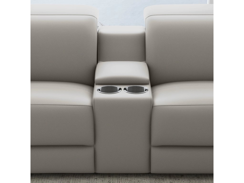 Aurora Ash Leather Power Reclining Sectional with Power Headrests - image 4