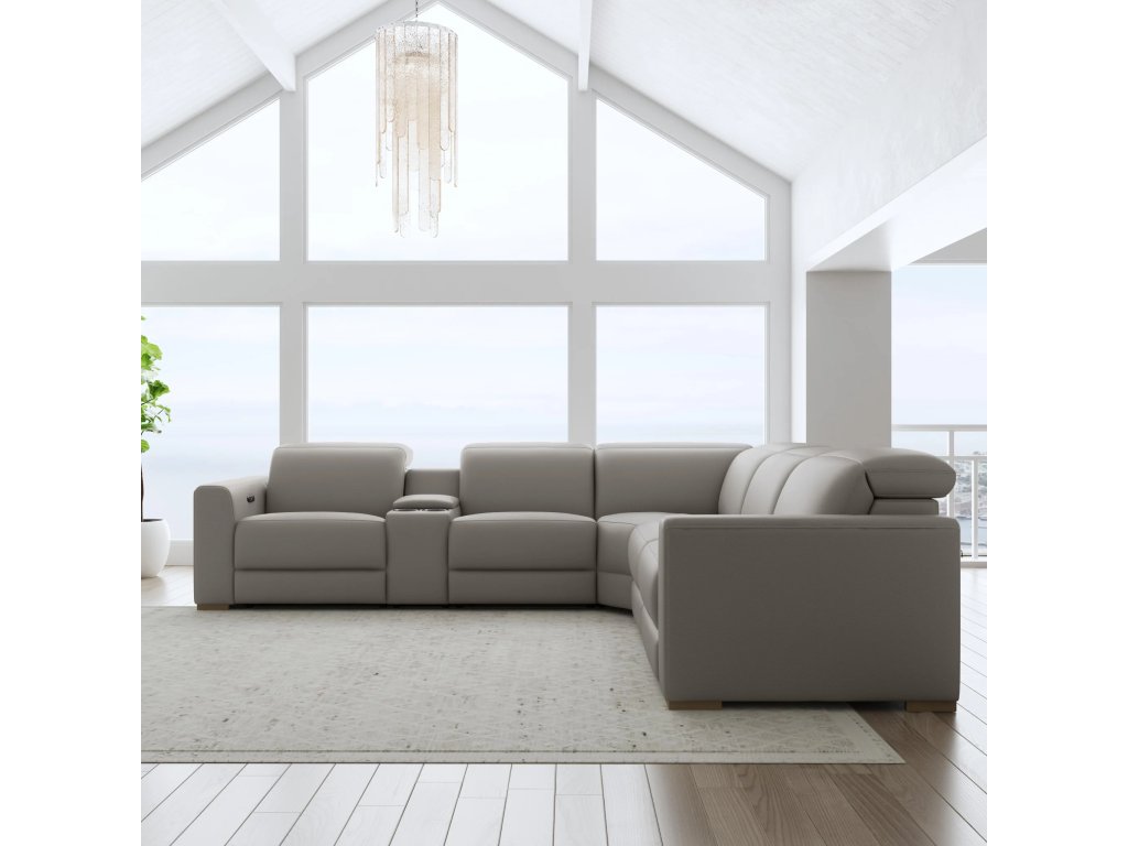 Aurora Ash Leather Power Reclining Sectional with Power Headrests - image 7