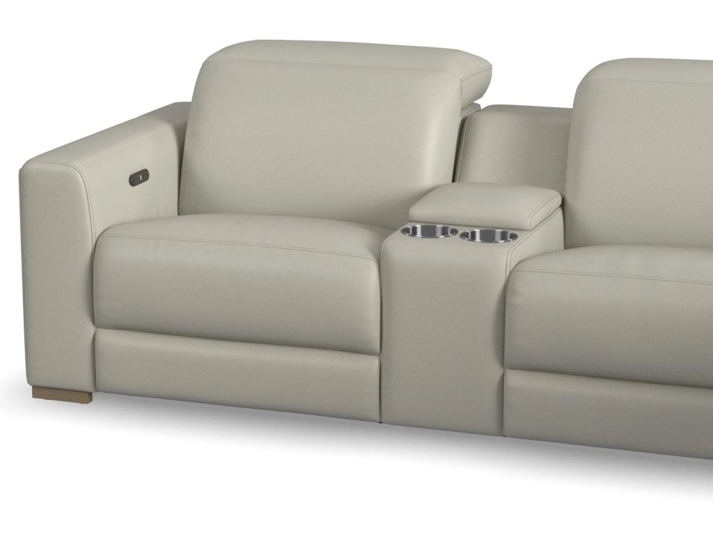 Aurora Coconut Milk Leather Power Reclining Sectional with Power Headrests - image 8