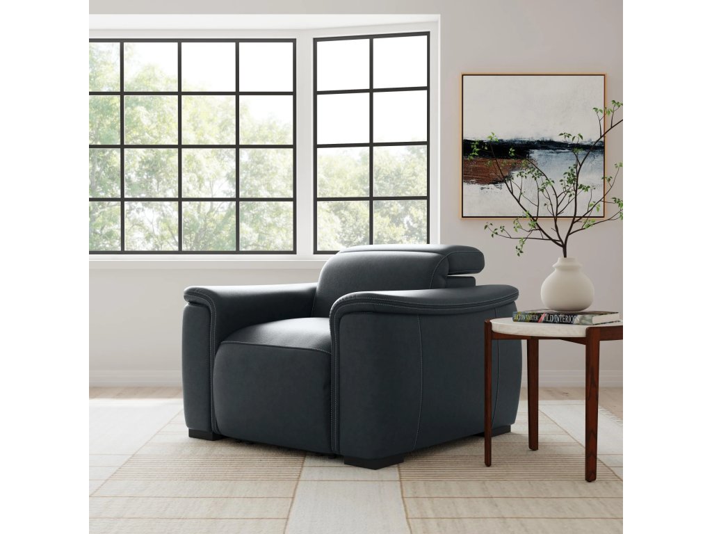 Camden Leather Power Recliner with Power Headrest - image 1