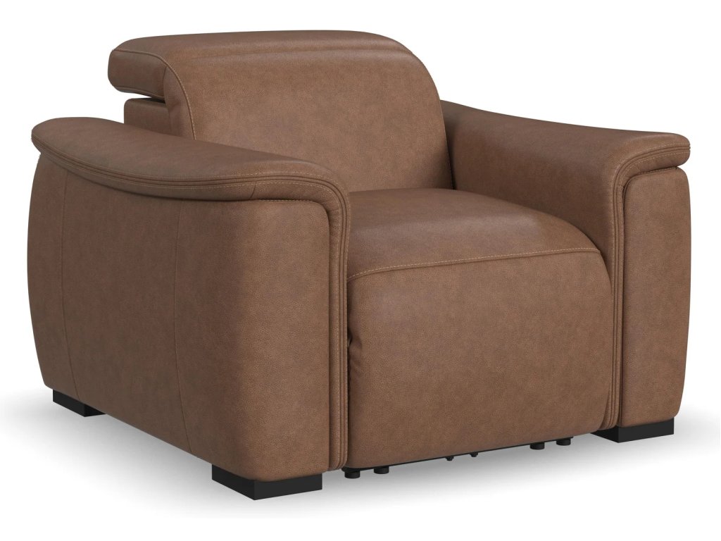 Camden Leather Power Recliner with Power Headrest - main image