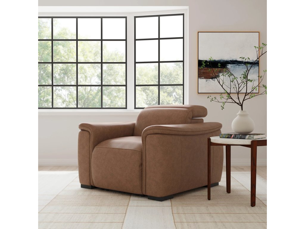 Camden Leather Power Recliner with Power Headrest - image 1