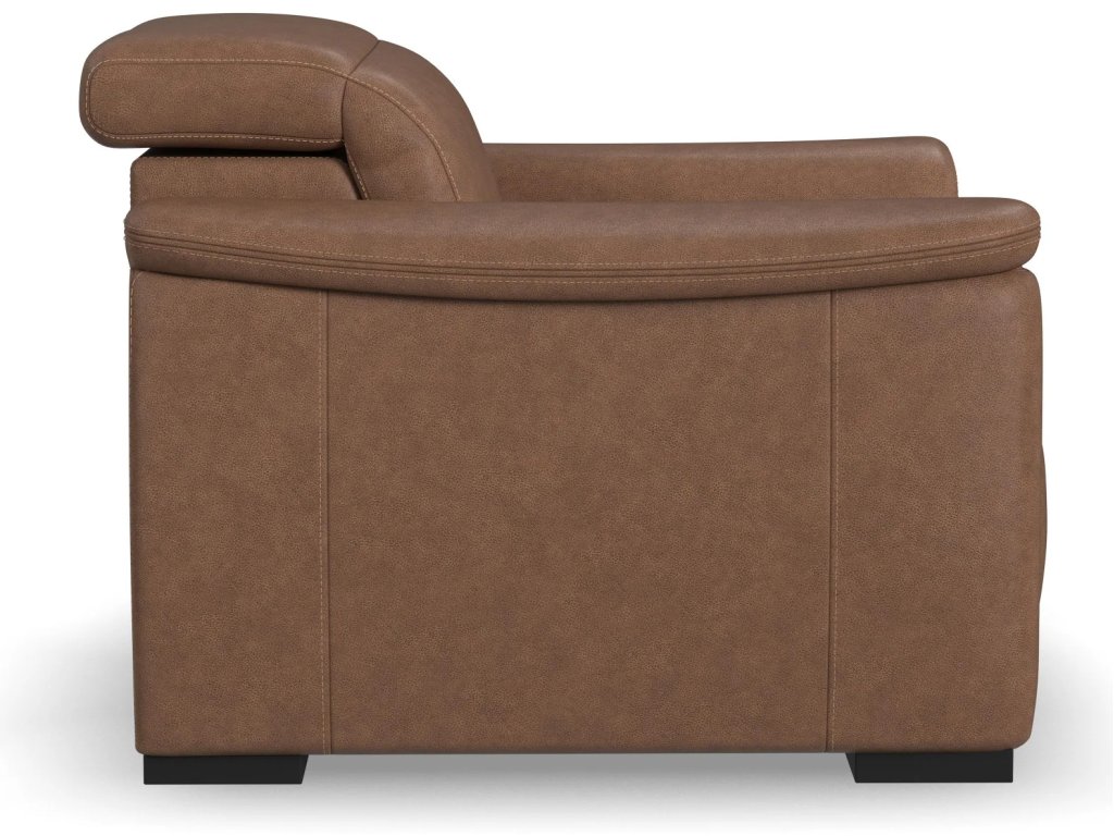 Camden Leather Power Recliner with Power Headrest - image 3