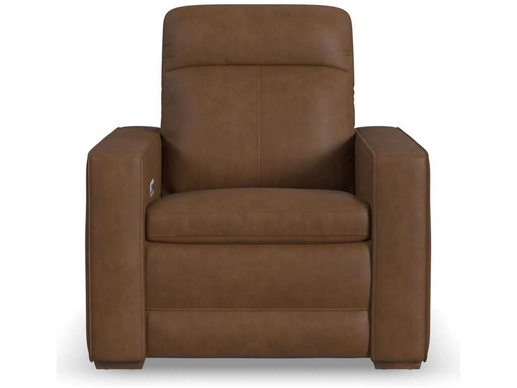 Dutch Brown Leather Power Recliner with Power Headrest & Lumbar - image 2