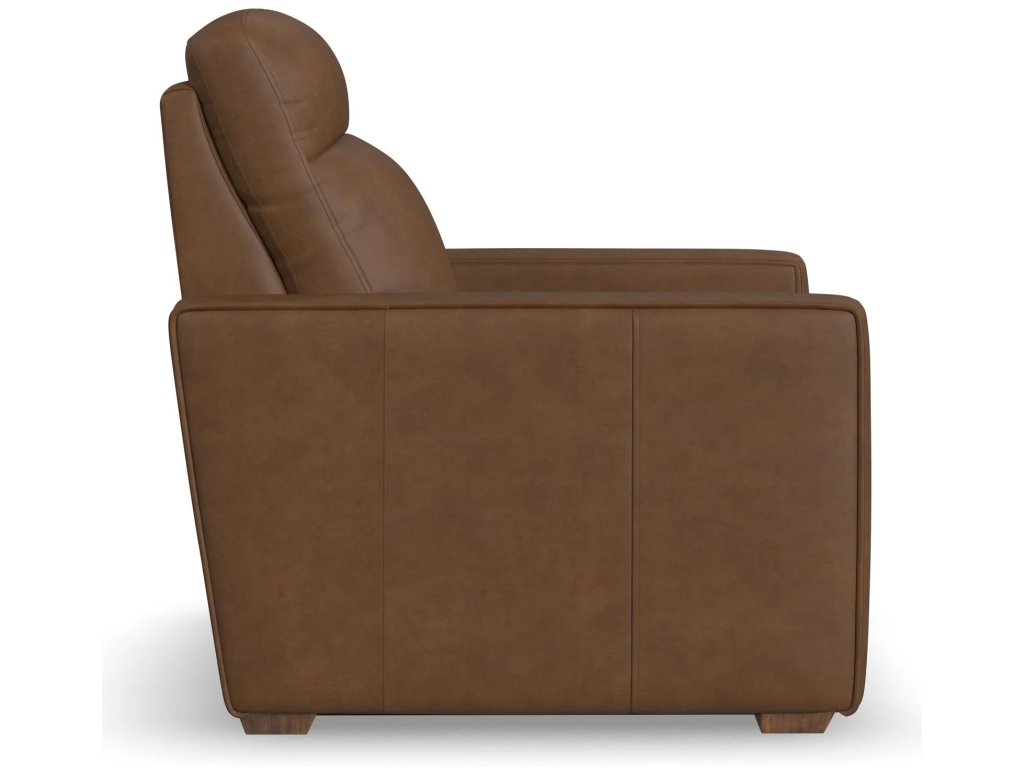 Dutch Brown Leather Power Recliner with Power Headrest & Lumbar - image 3
