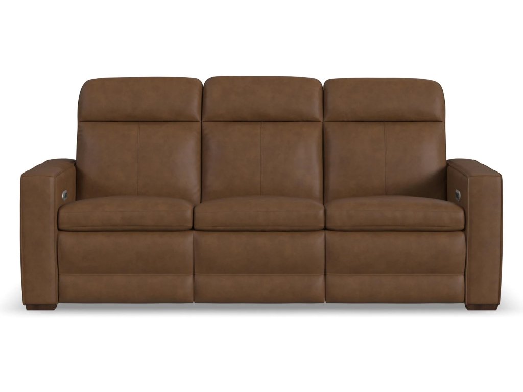 Dutch Leather Power Reclining Sofa with Console, Power Headrest, & Lumbar - image 2