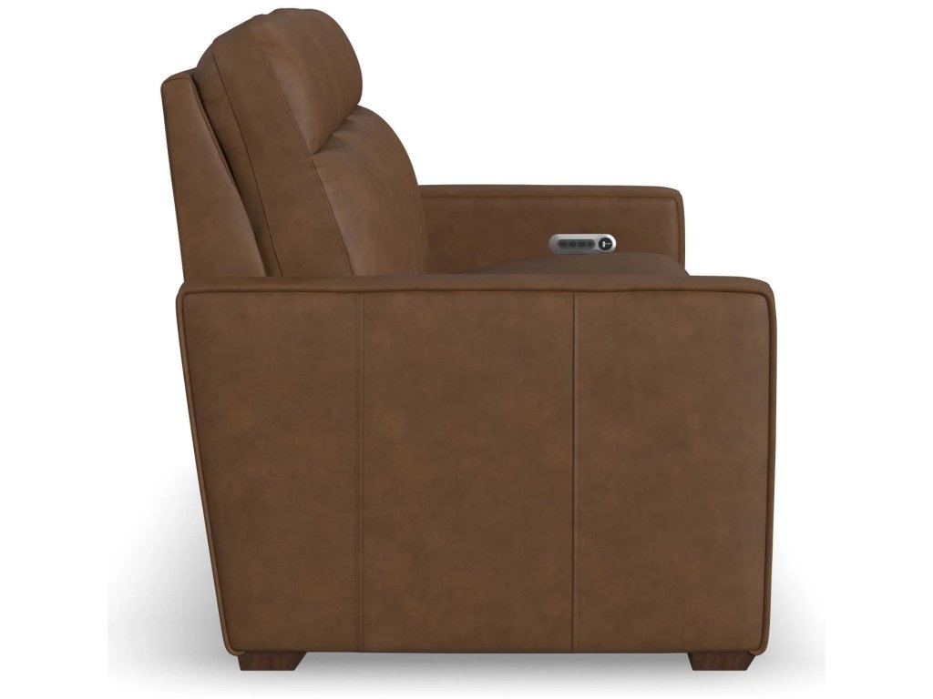 Dutch Leather Power Reclining Sofa with Console, Power Headrest, & Lumbar - image 3