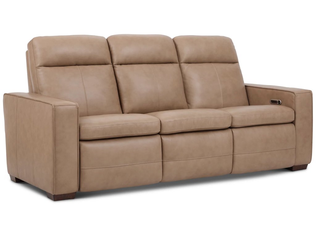 Dutch Leather Power Reclining Sofa with Console, Power Headrest, & Lumbar - main image