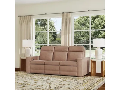 Dutch Leather Power Reclining Sofa with Console, Power Headrest, & Lumbar