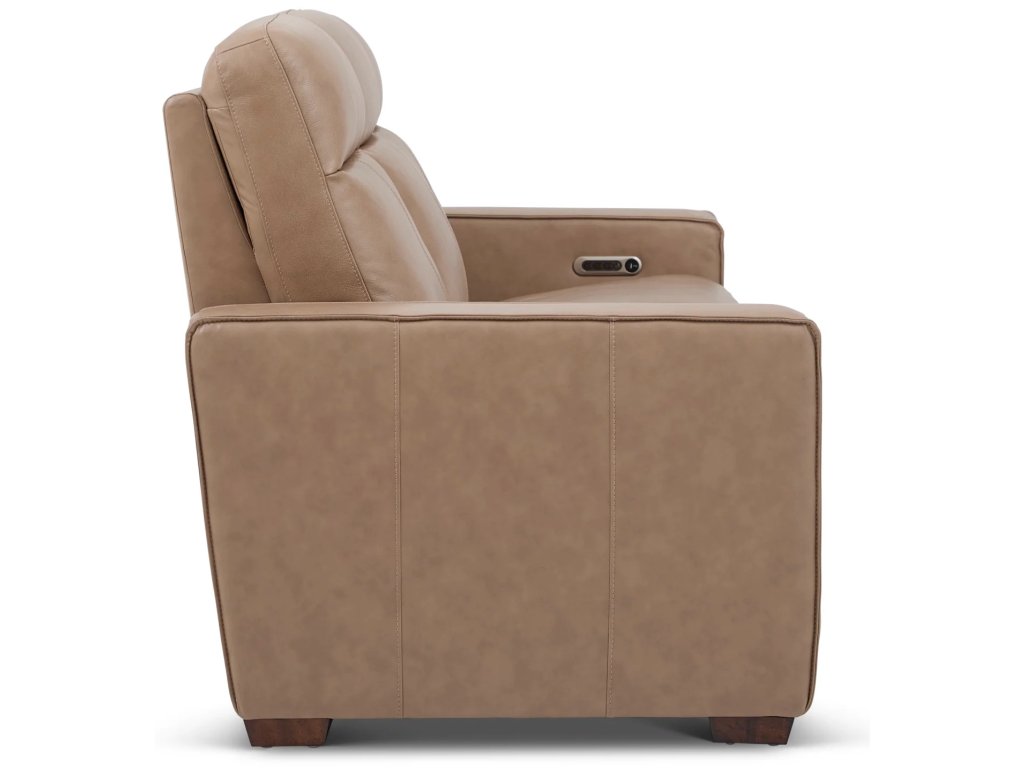 Dutch Leather Power Reclining Sofa with Console, Power Headrest, & Lumbar - image 3
