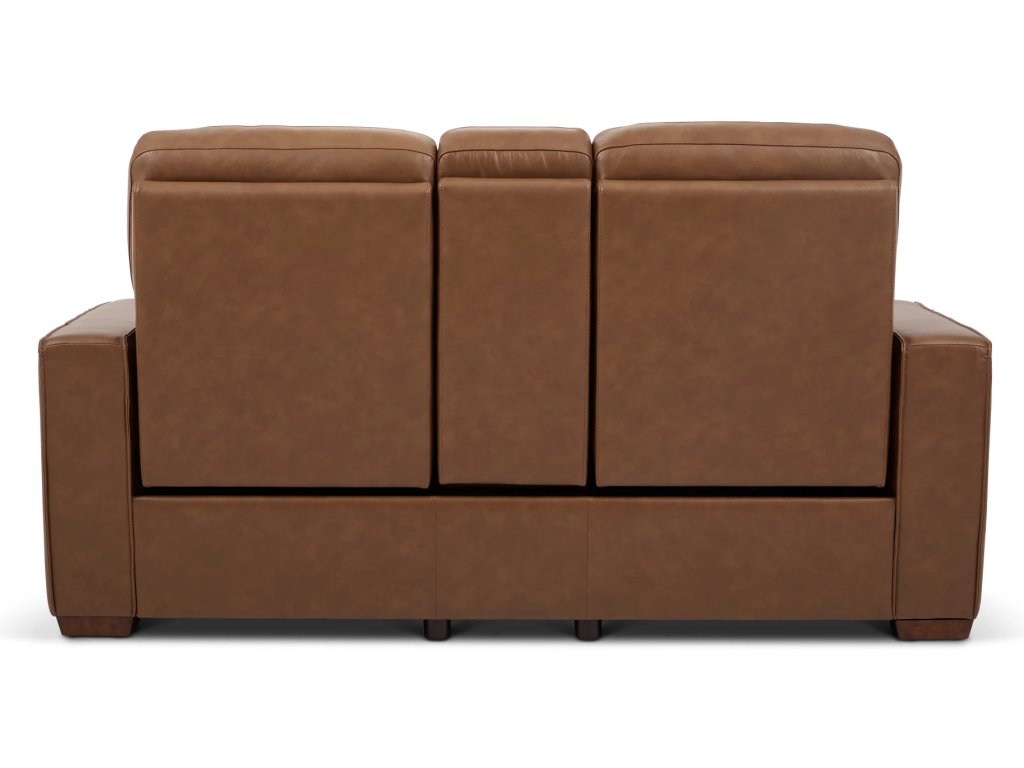 Dutch Leather Power Reclining Loveseat with Console, Power Headrest & Lumbar - image 6
